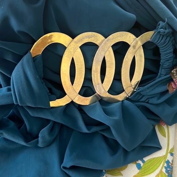 ⭐️Pronto USA, Gorgeous Ruched Vibrant BodyCon,Form Flattering, Metal Back, L - Picture 14 of 14